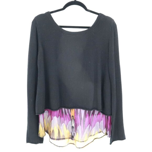 Subtle Luxury Cashmere Silk Sweater Womens S/M Black Art To Wear Contemporary - Picture 1 of 15